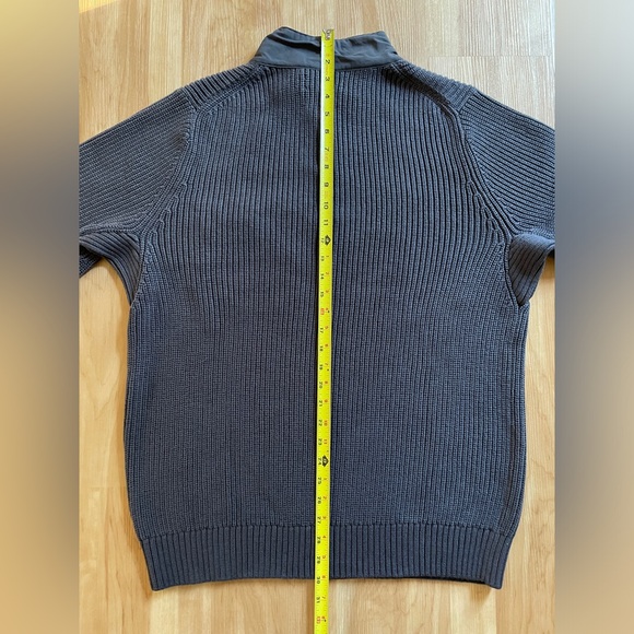 Duluth Trading Brigadier Sweater Men's Medium Gray Button Mock Elbow Patch NWT - Picture 11 of 11